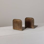 Pair of hand-hammered brass bookends by Hayno Focken