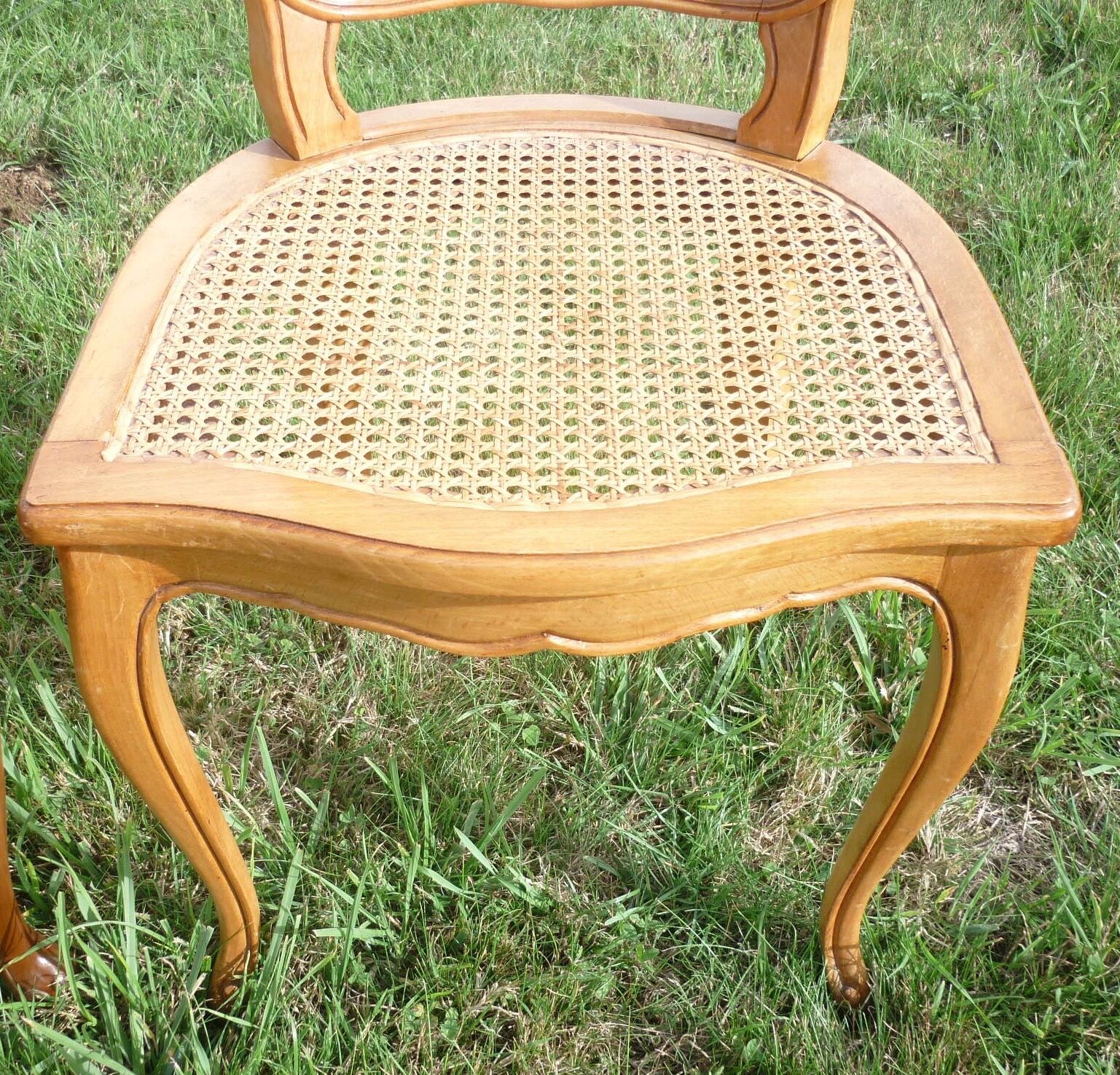 Chaise en bois et cannages vintage