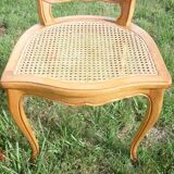 Wooden chair and vintage cannages