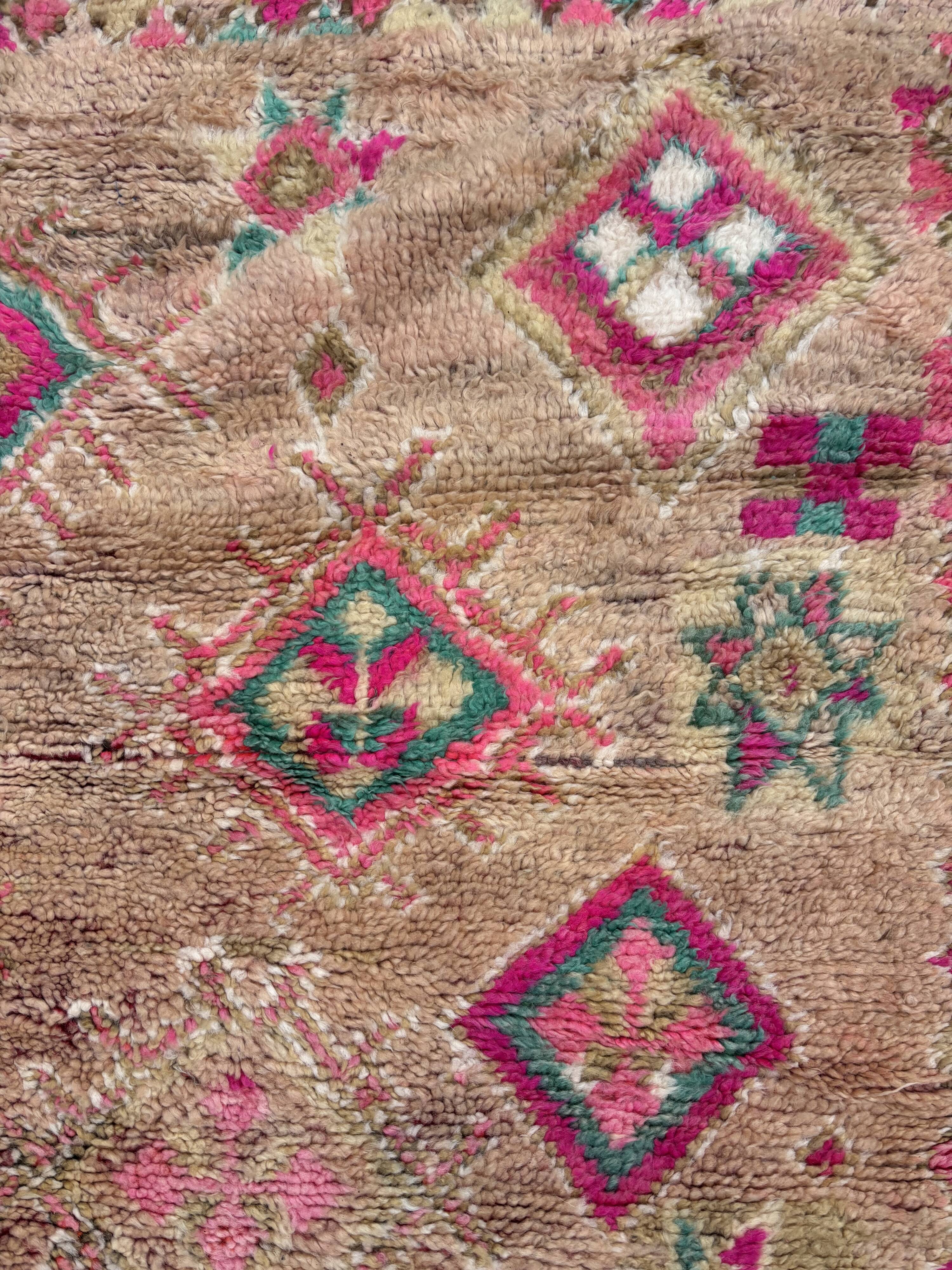 Bohemian Vintage Moroccan Rug from the Boujad region