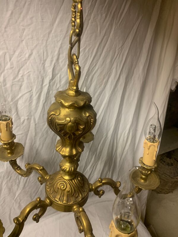 Lustre en bronze 6 branches