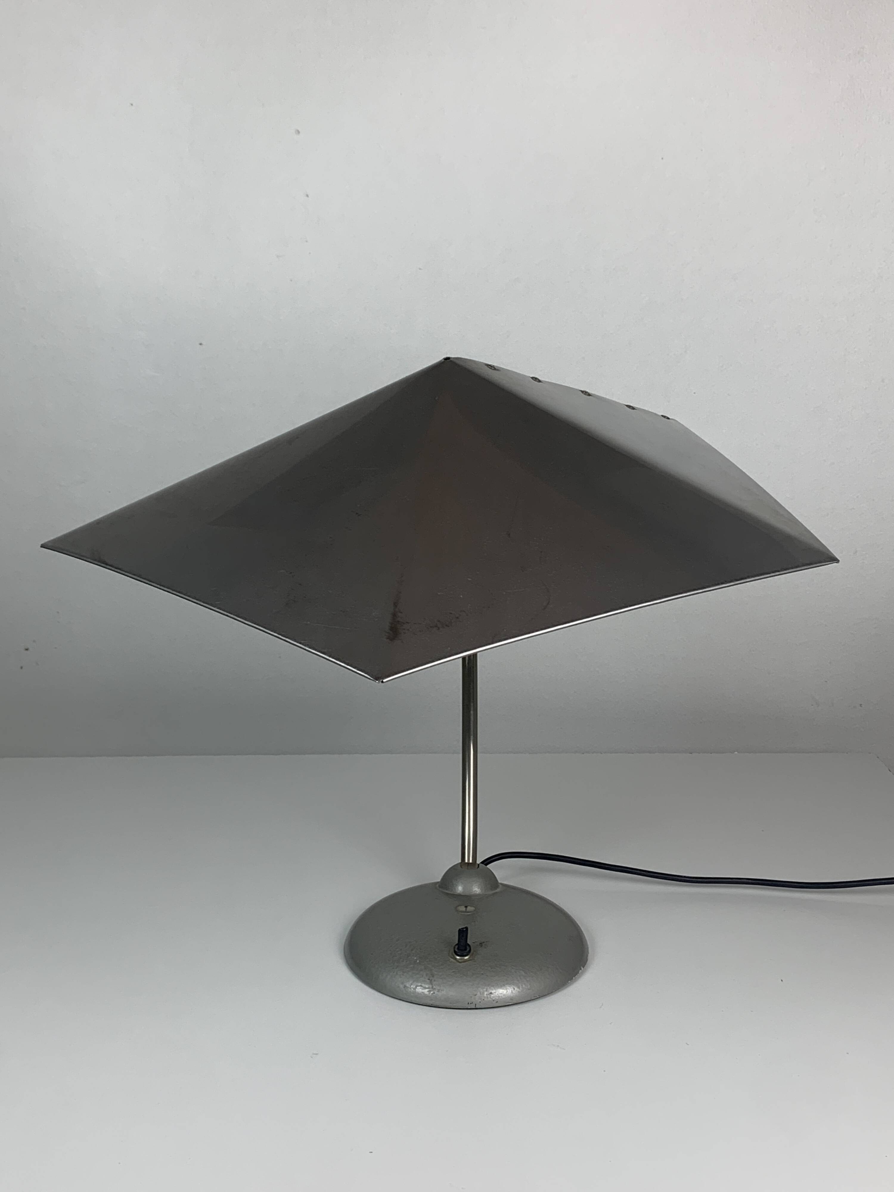 Modernist metal Bauhaus desk lamp, 1960s