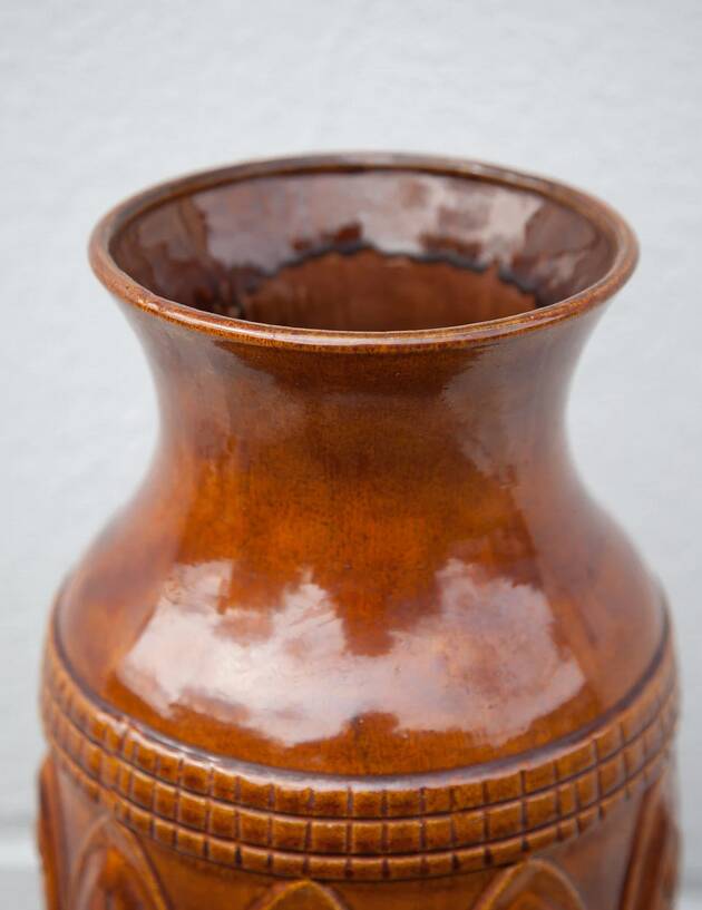 Large ceramic vase, Vase 1485 50, brown vase, ceramic vase, collection, umbrella holder