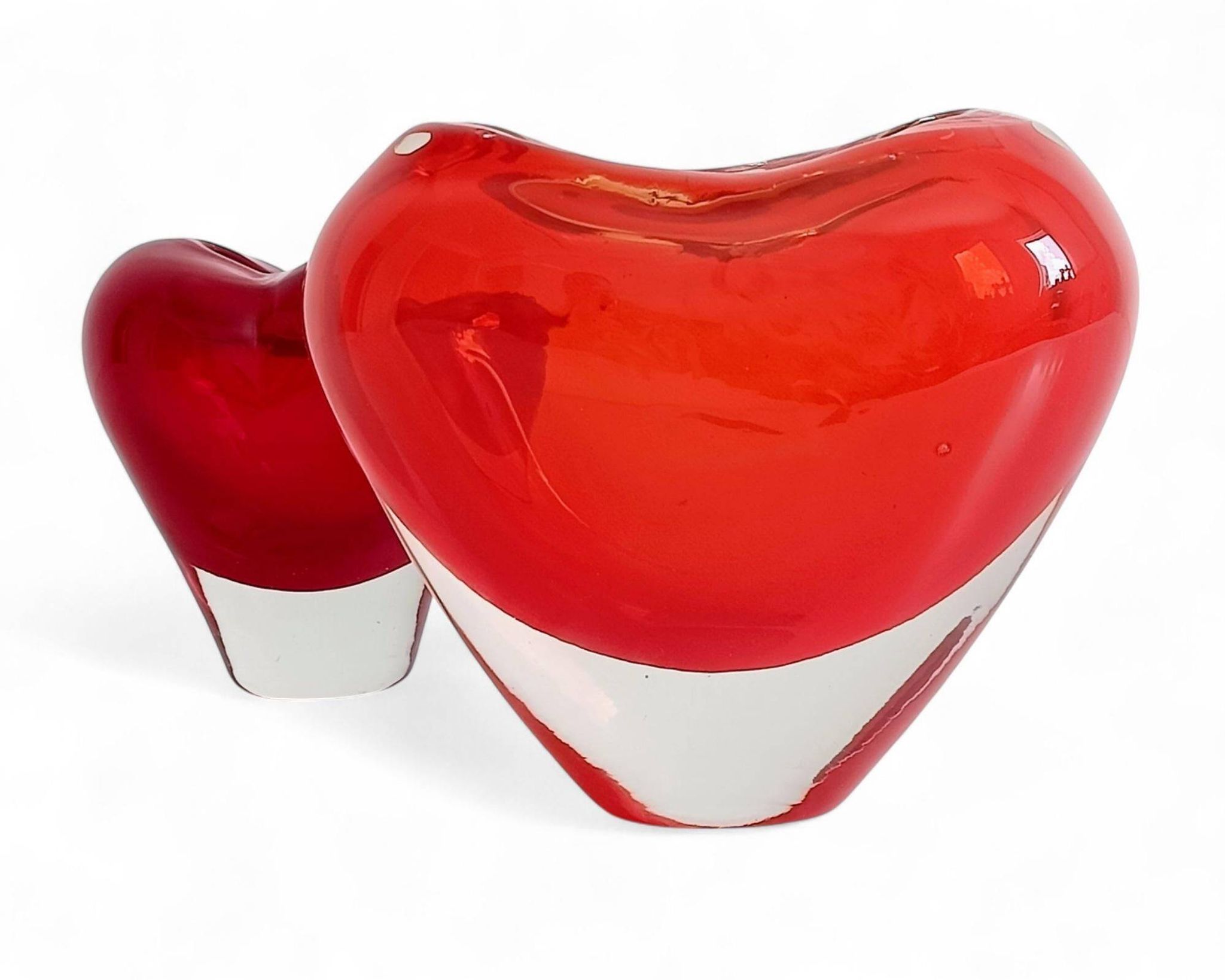 Post-Modern Murano Glass Heart Vases by Maria Christina Hamel, 1990s