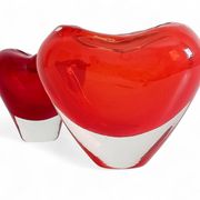 Post-Modern Murano Glass Heart Vases by Maria Christina Hamel, 1990s
