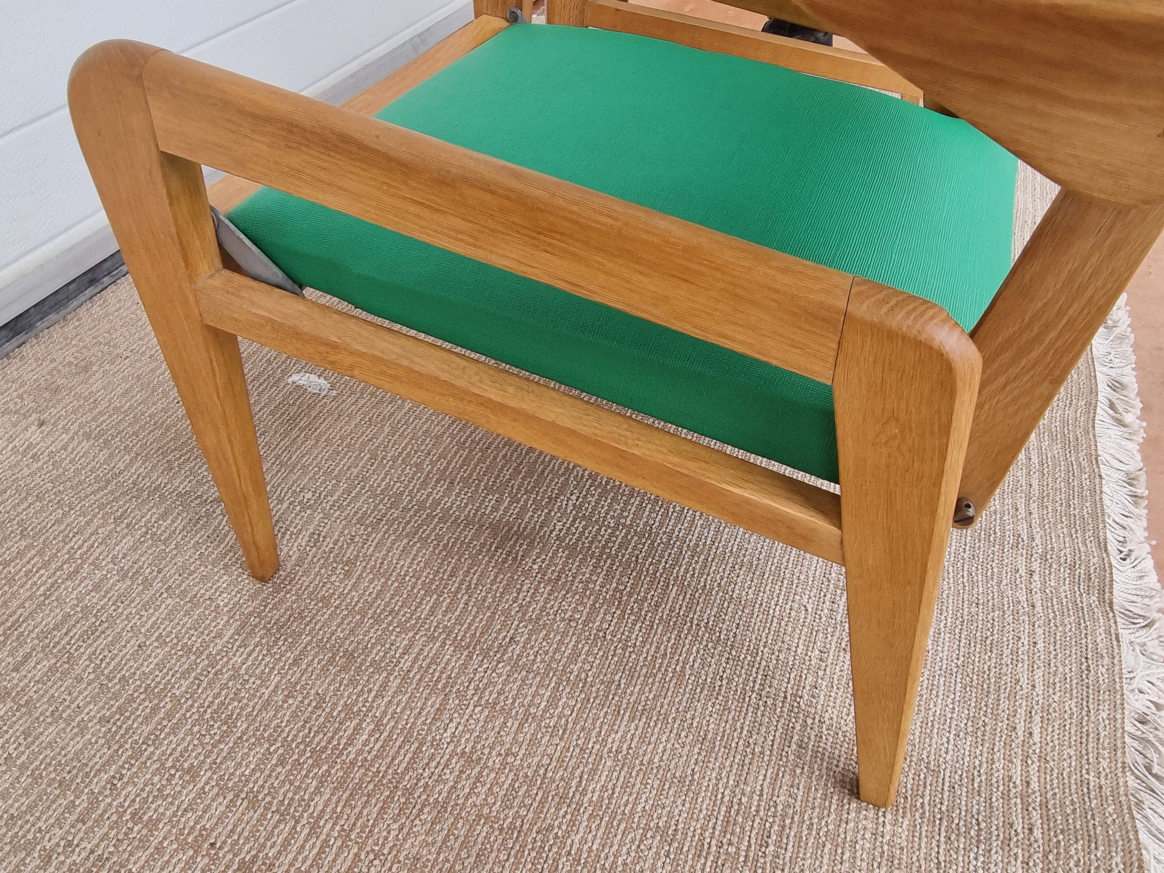 2 old scandinavian-style armchairs with 2 positions 50s