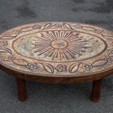 Coffee table lava stone