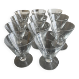 11 old engraved glasses
