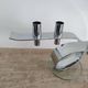 Design horizontal candlestick in chrome metal - four candles - France - 1980s