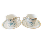 2 coffee cups and saucers Haviland Limoges Nankin