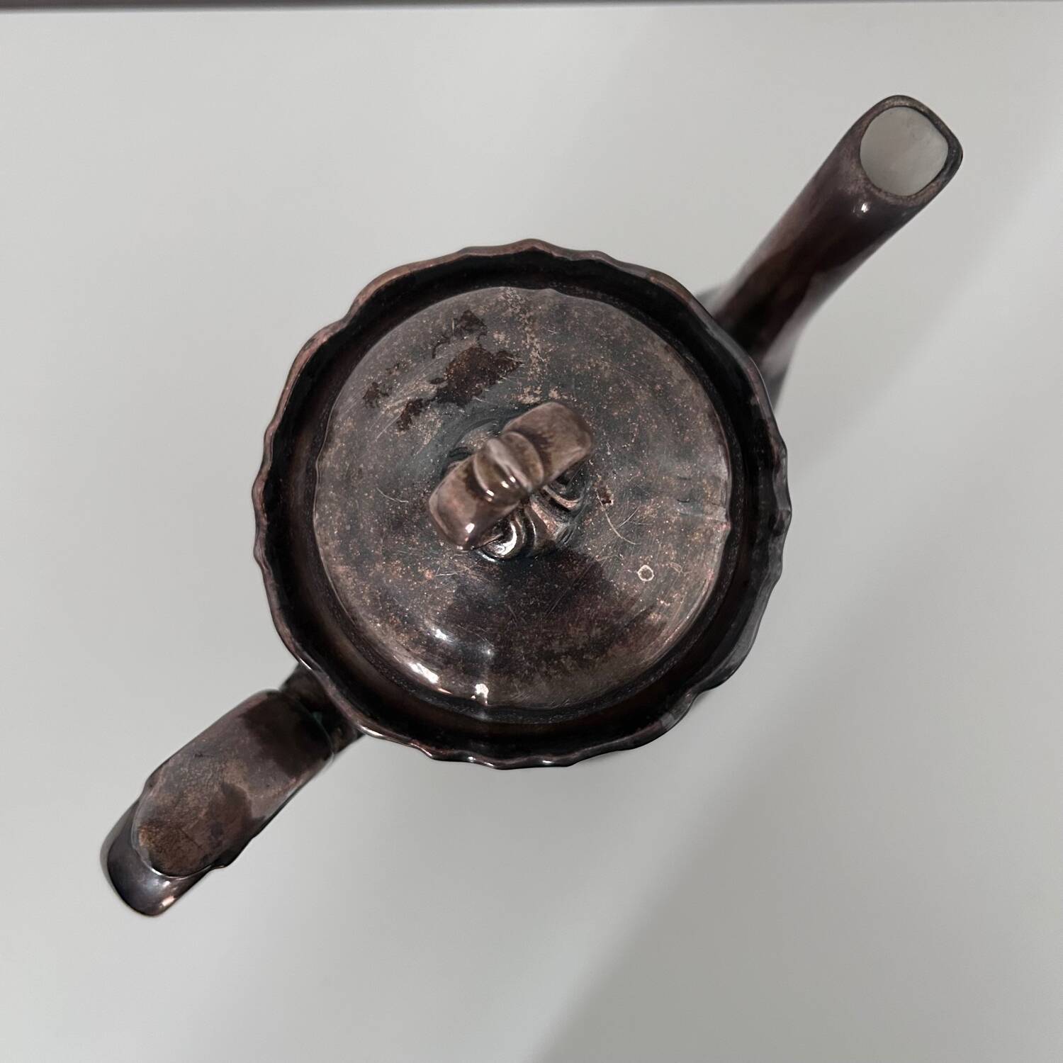 Metallic porcelain coffee pot