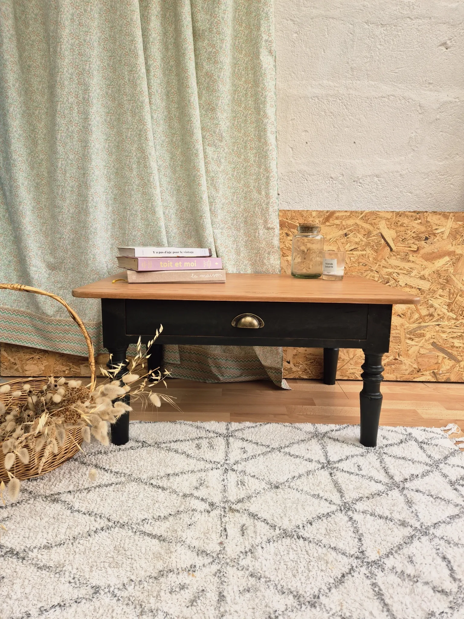 Table basse vintage rénovée