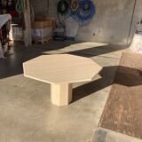 Travertin dining table octagonal