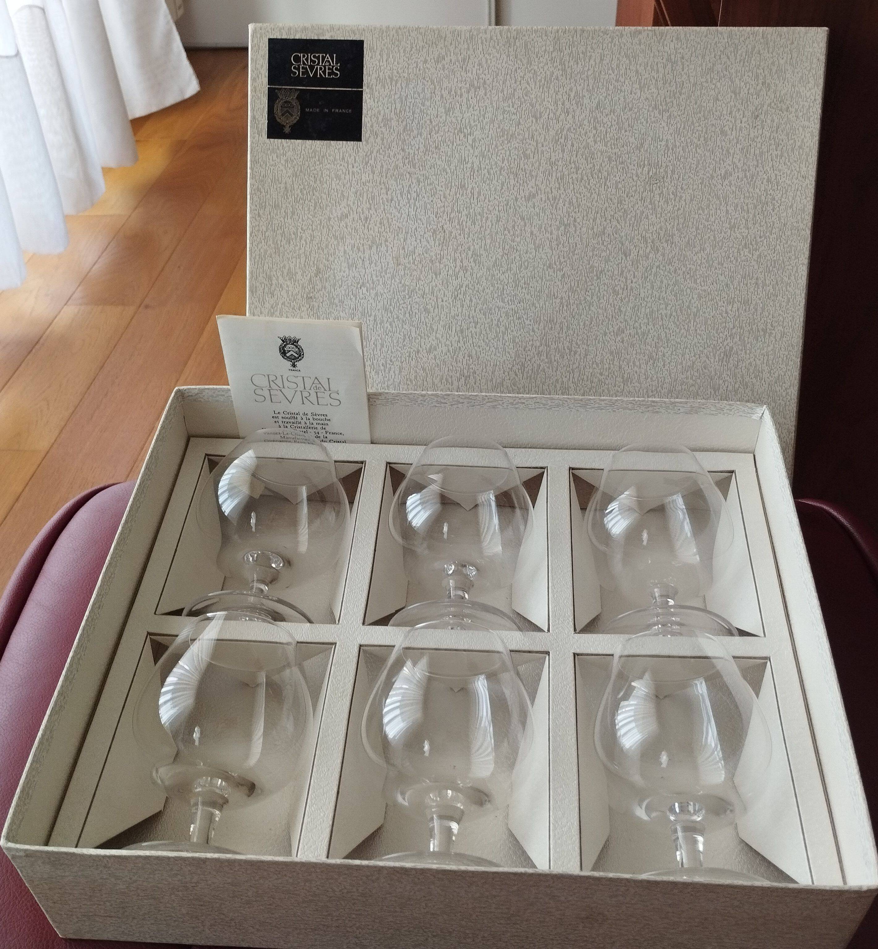 6 crystal cognac glasses from Sèvres