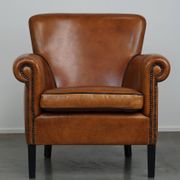 Fauteuil en cuir de mouton à l'aspect luxueux