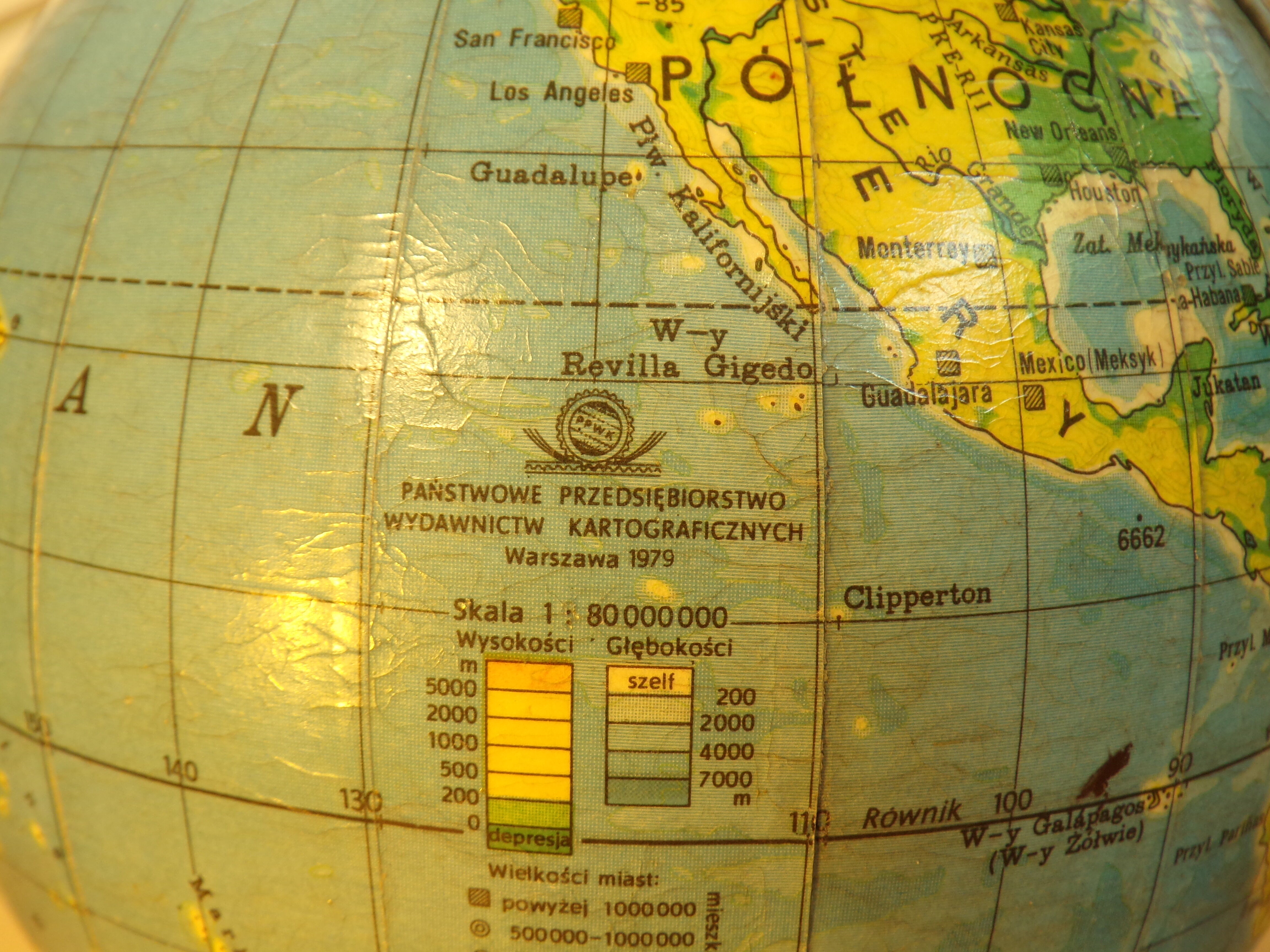 Vintage globe in Polish