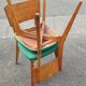 Pair of chairs monobloc l - m in solid beech circa 1960