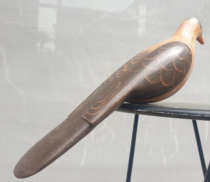 Carved painted wood dove