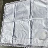 Pair of pillowcases edge hooked hand fine cotton