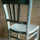 Blue and white patinated old bistro chair