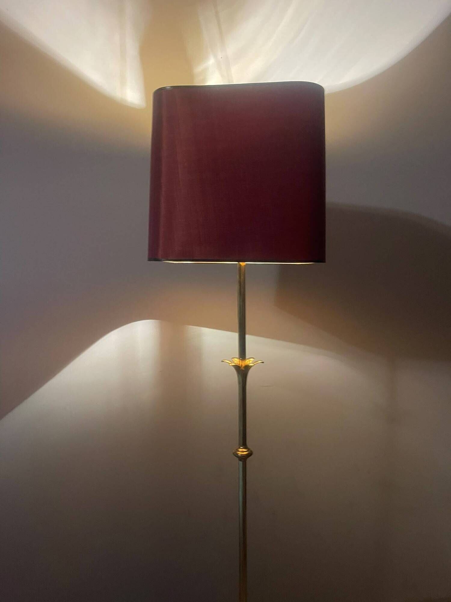 Exceptional French Hollywood Regency Brass Floor Lamp