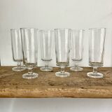 6 vintage Luminarc flutes