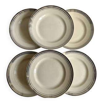 Assiette liseré platine vintage