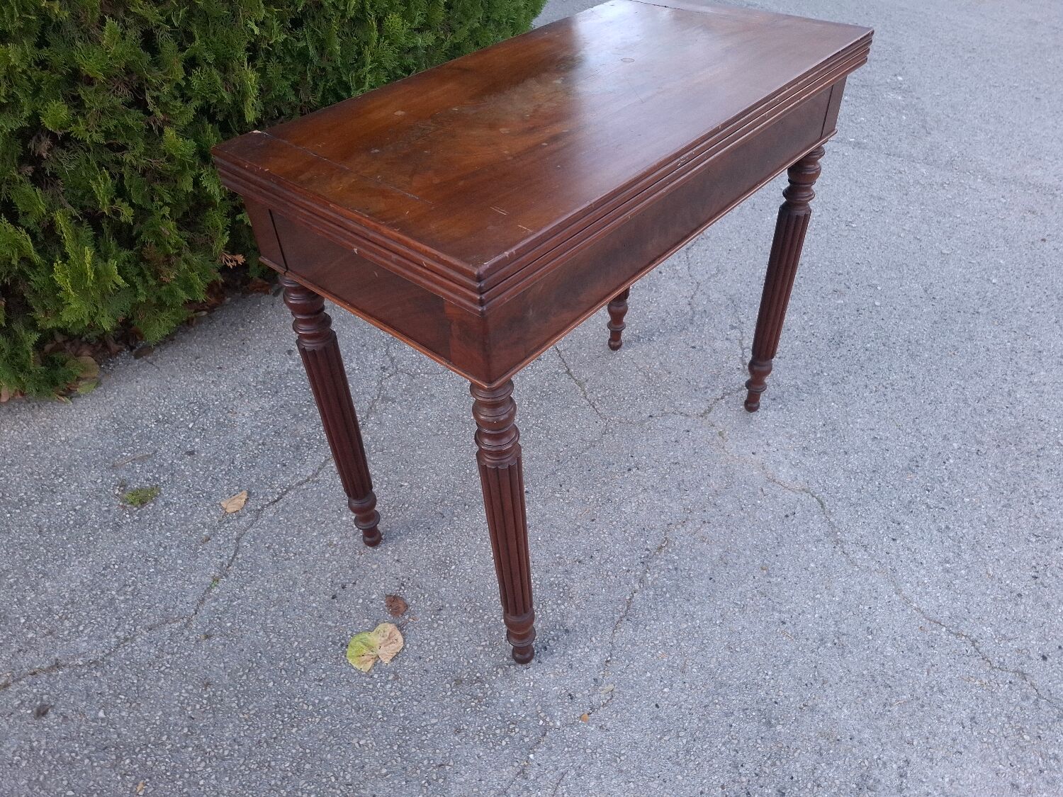 19th century mahogany games table, console