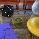 Mid-century green ceramic ashtray, Sicart Italy 1969