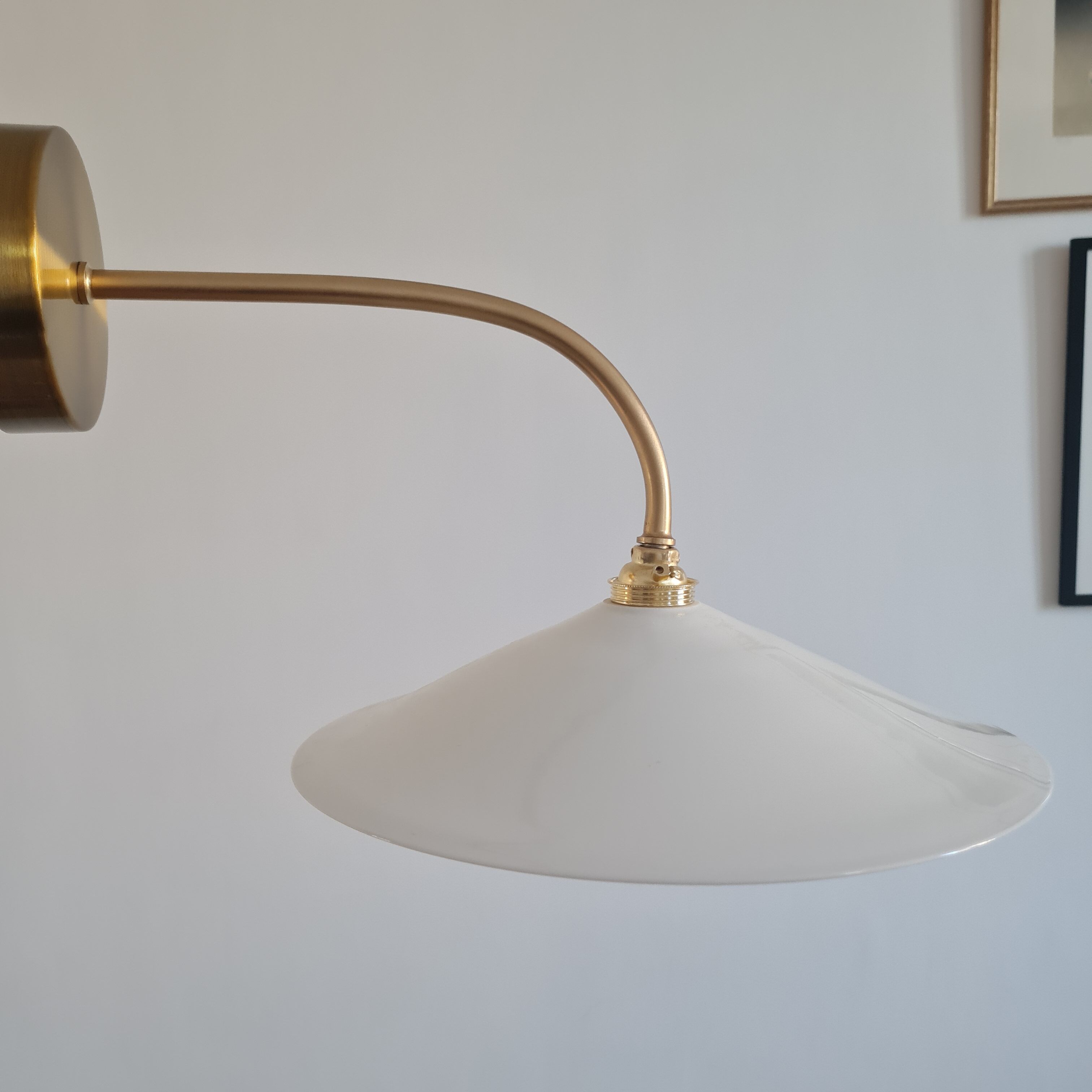 Pair of opaline wall lamps