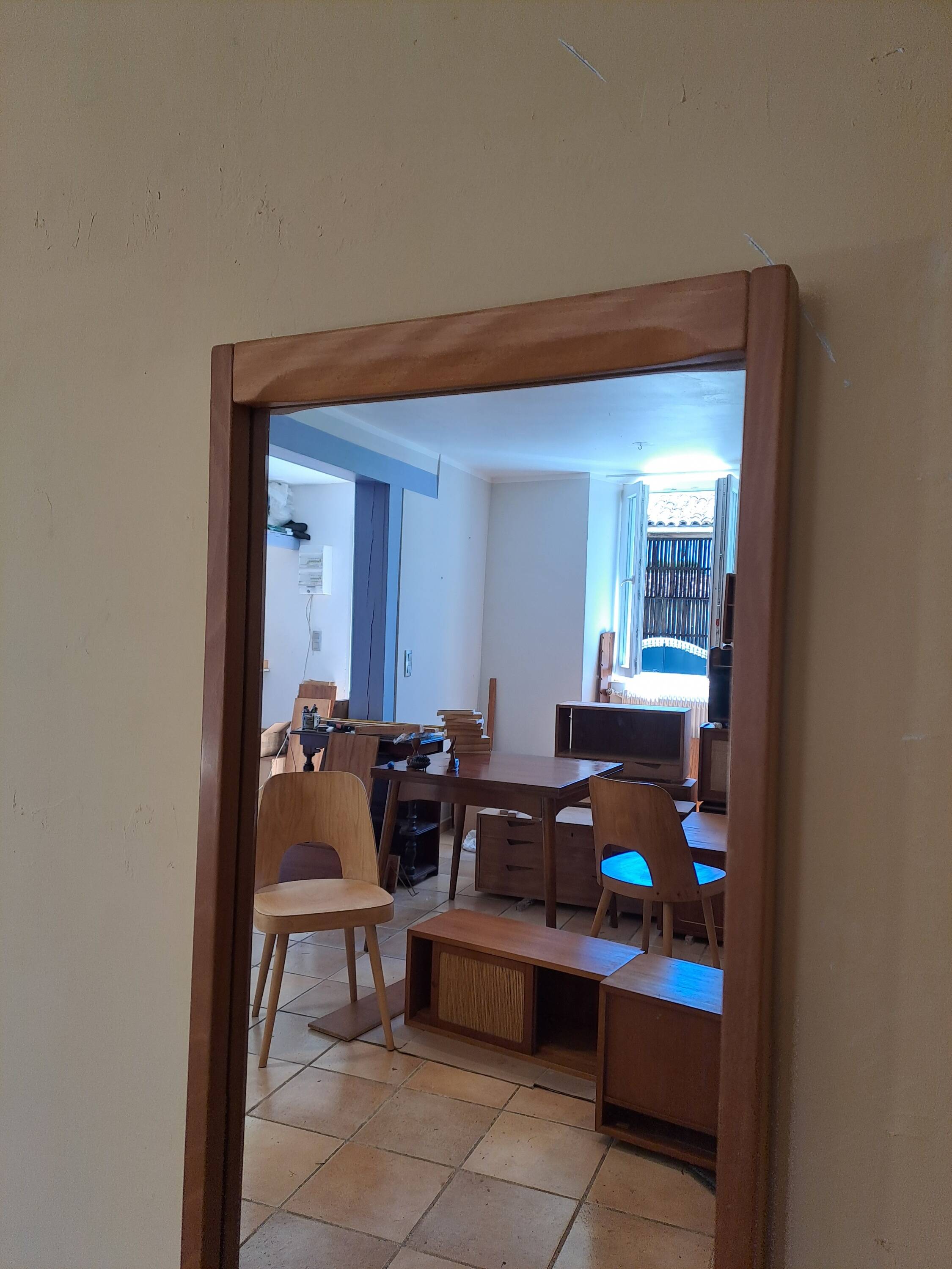 Teak mirror by Aksel Kjersgaard, Vintage Scandinavian 1960s