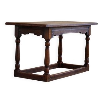 Desk / Dining table by Danish cabinetmaker in oak, baroque style, 1970s