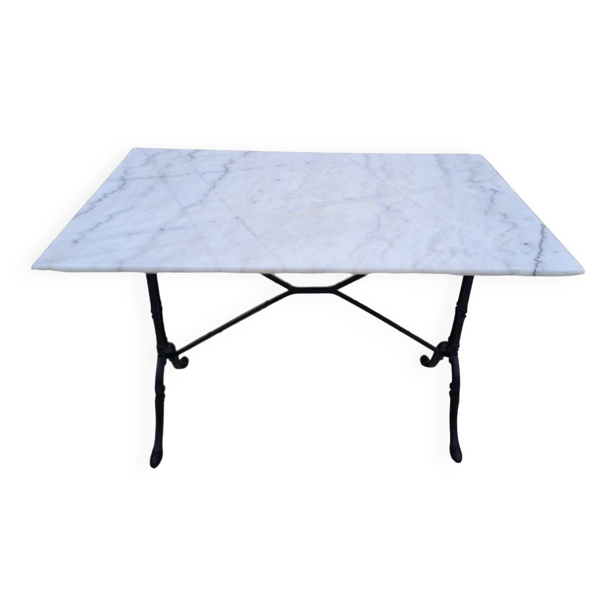 Marble and cast iron bistro table