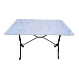 Marble and cast iron bistro table