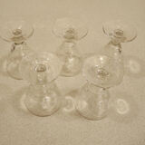 5 anciens verres à pied de style art déco