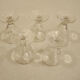5 old art deco style foot glasses