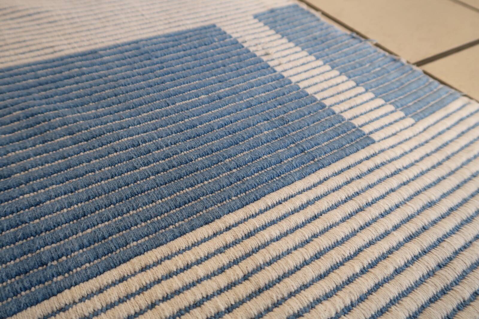 Tapis Vintage Dhurri Indien en Coton (141cm x 193cm), Années 1970, Élégance