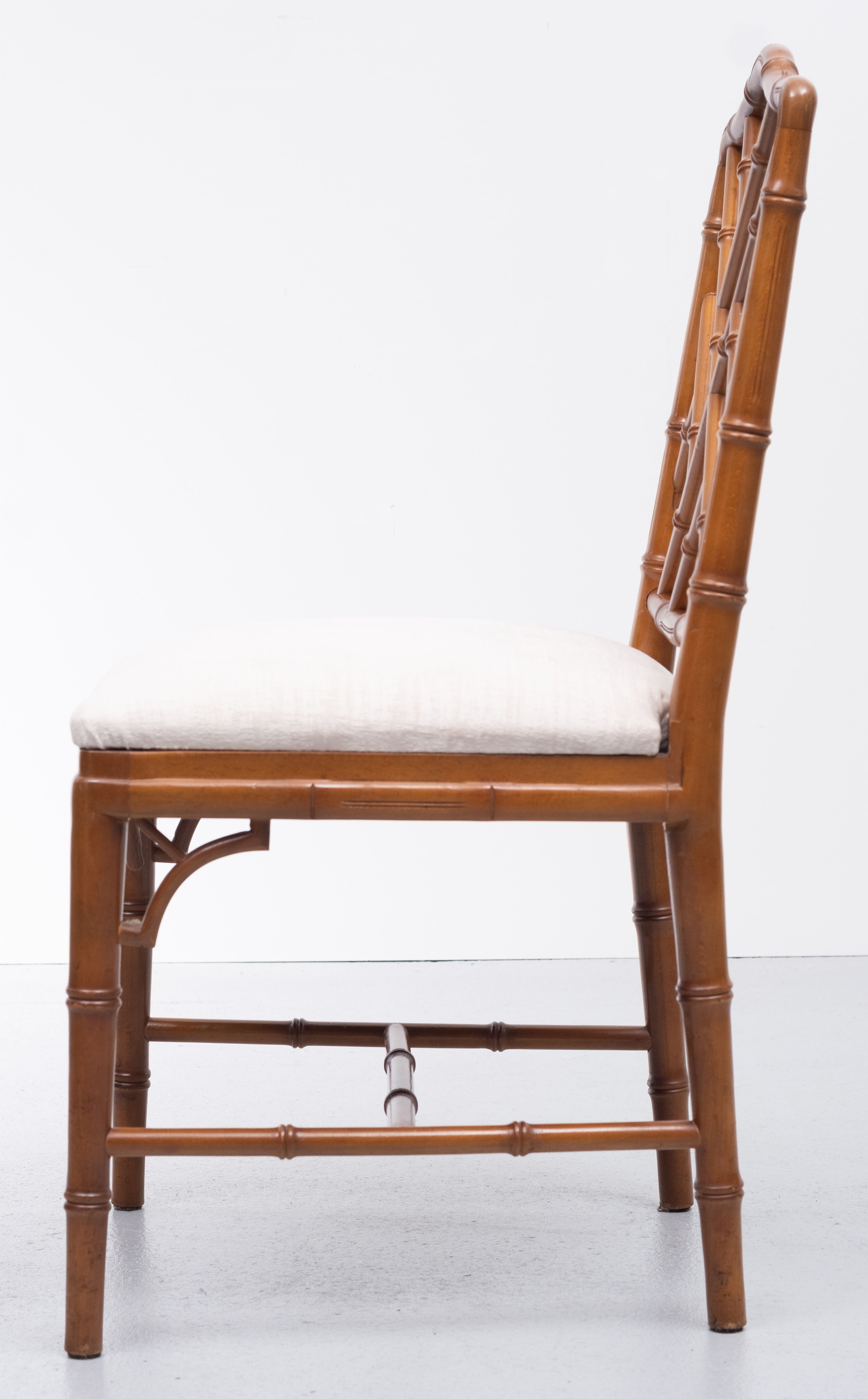 20th Century Chinese Chippendale Style Faux Bamboo Chairs