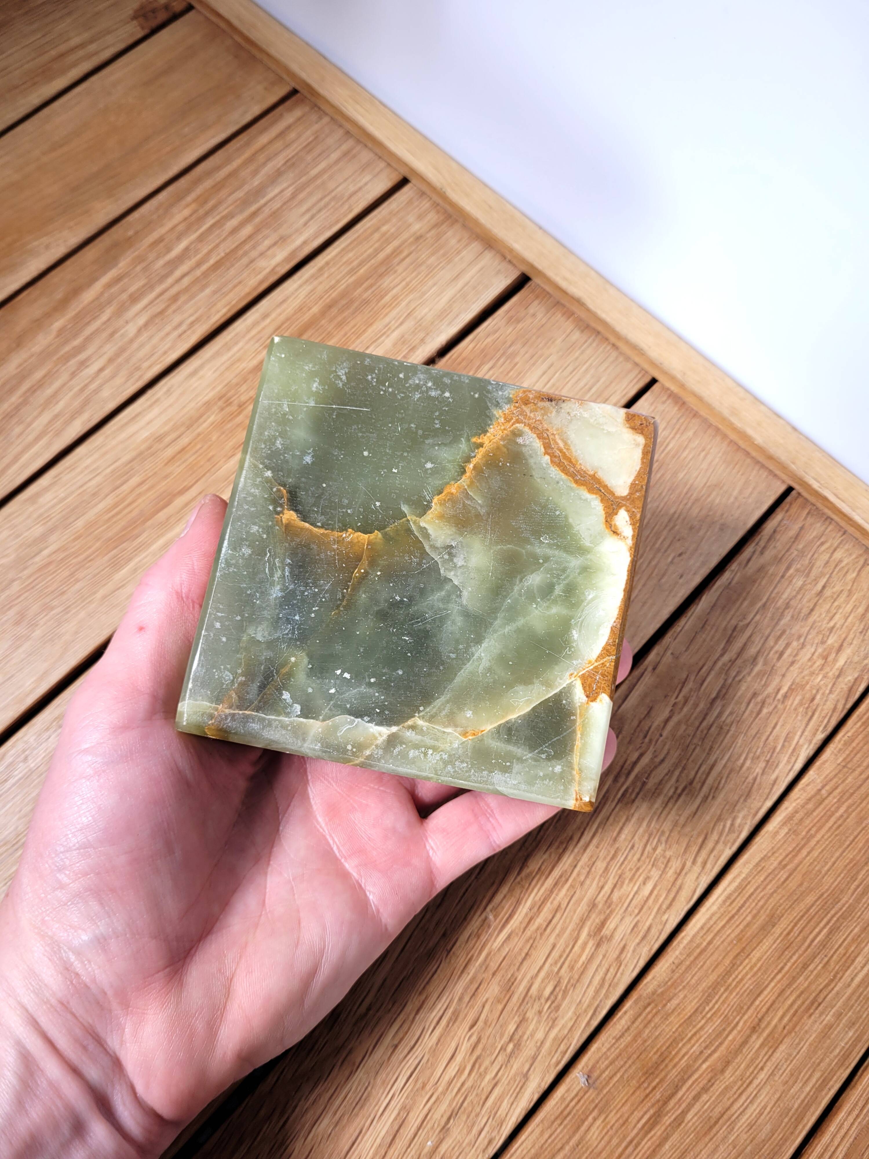 Marbled onyx stone ashtray