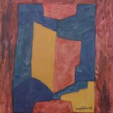 Serge poliakoff: blue, red and yellow composition - lithograph