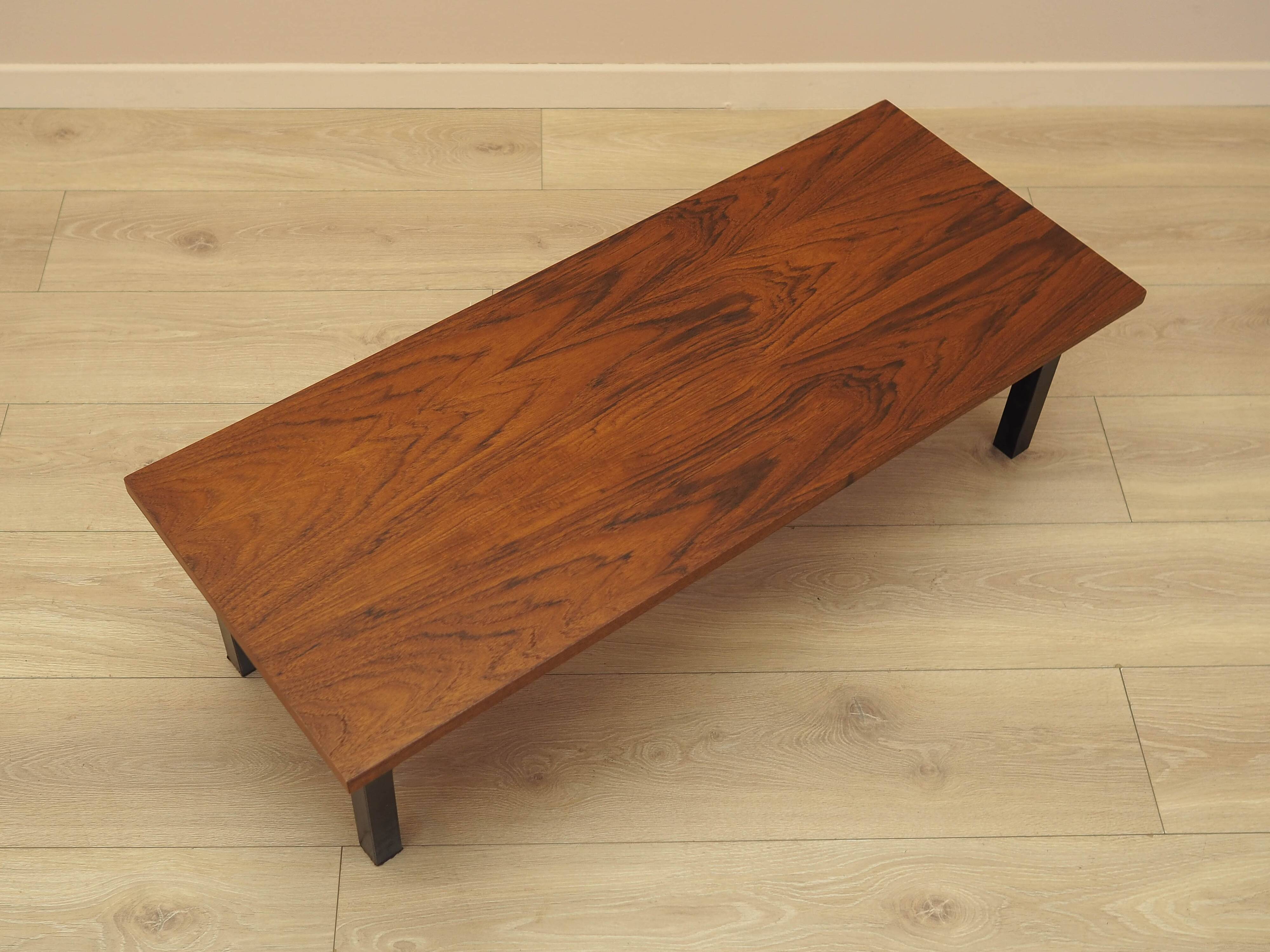 Danish teak coffee table with metal base, 1960s