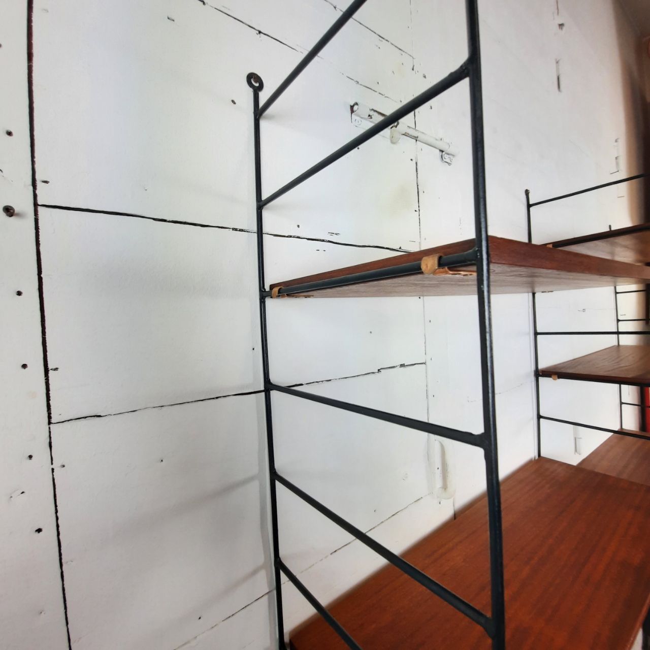 Bookcase / wall shelves - 1970s - metal and wood.