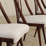 Set of 4 grey bouclette chairs by Antonin Suman