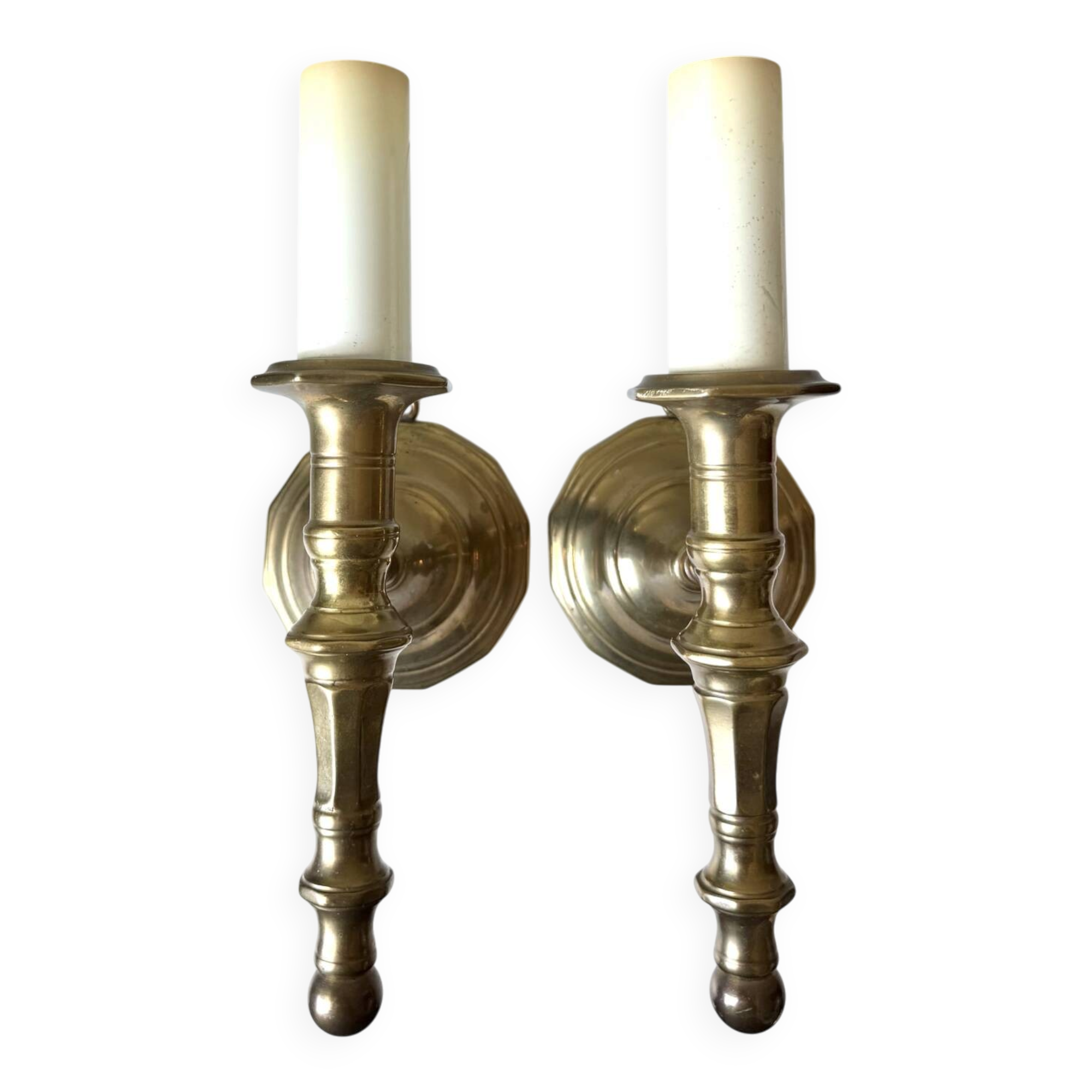 Pair of Solid Brass Antique wall lamps Sconces