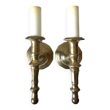 Pair of Solid Brass Antique wall lamps Sconces
