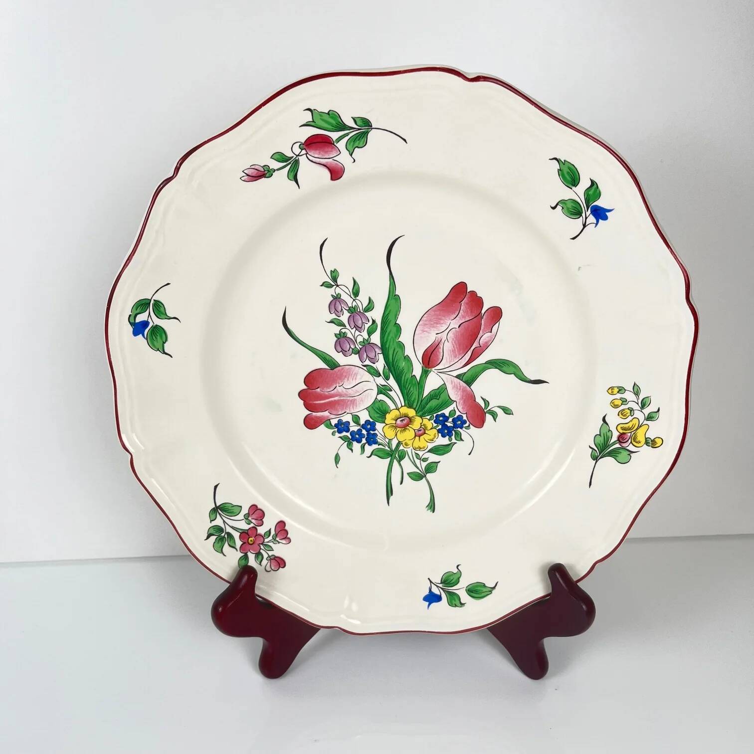 Set of 6 flat plates KG Lunéville, model Réverbère.