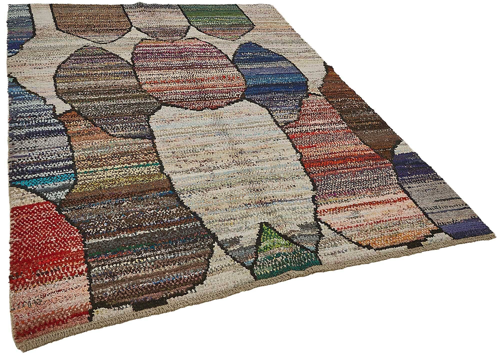 Handwoven Turkish Recycled Boho Rug 187 cm x 260 cm