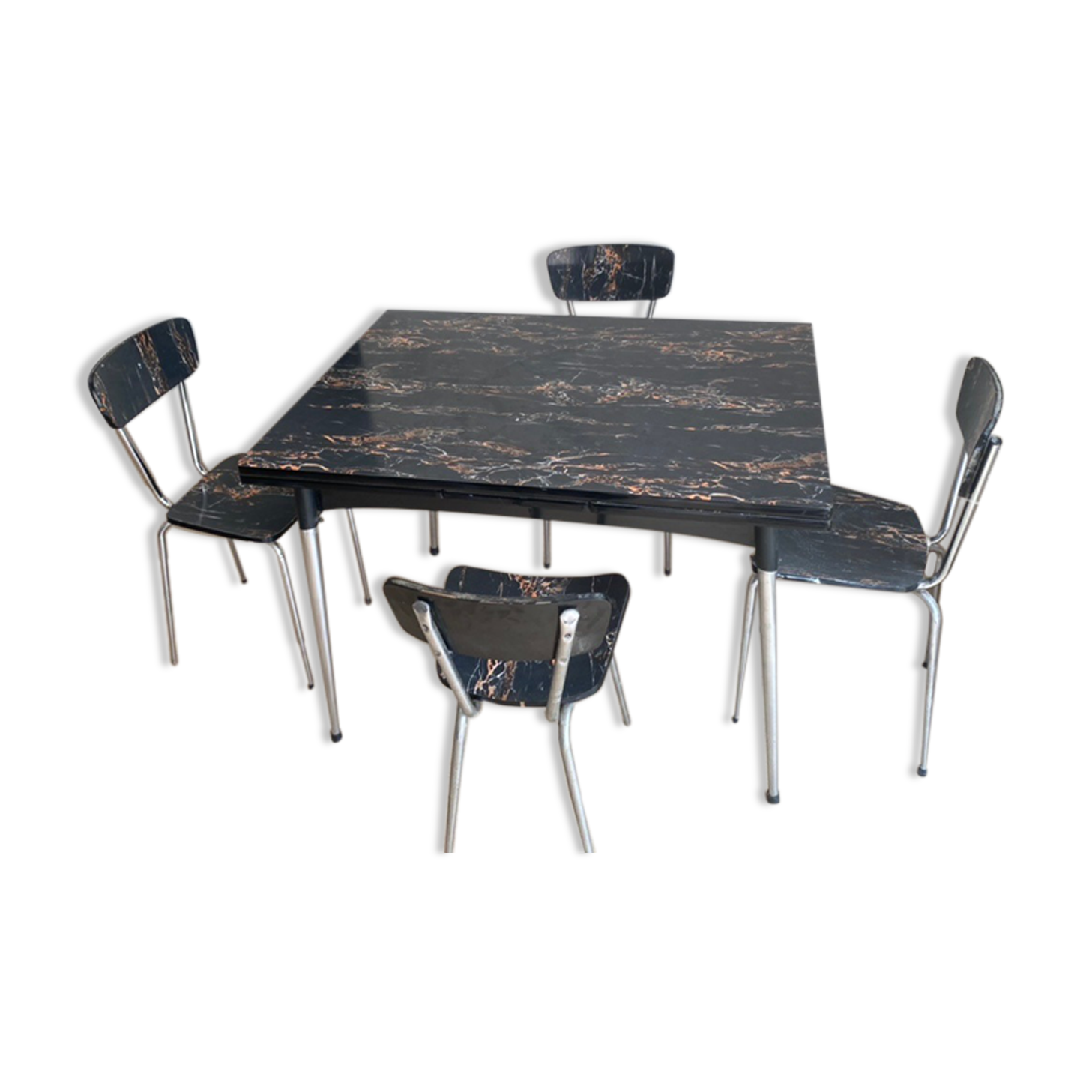 Marbled formica table & 4 chairs