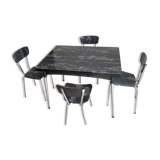 Marbled formica table & 4 chairs