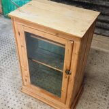 Antique farmhouse display cabinet made of pine wood